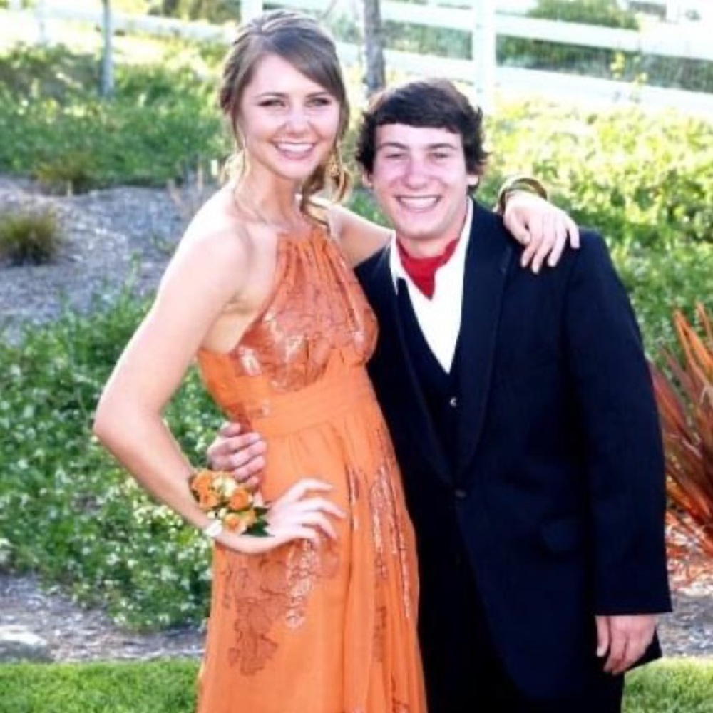 Orange Floor-Length Nicole Miller Dress